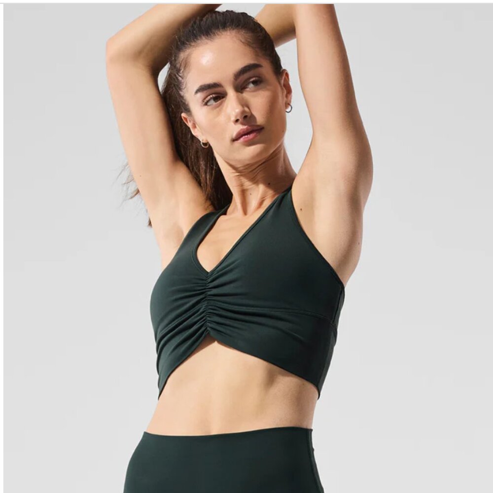 ALO Yoga - Wild Thing Bra in Charcoal Green - Size M